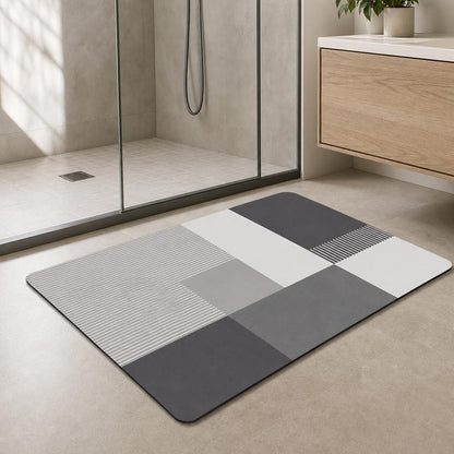 Tapis de bain design géométrique "carré" | Escale Douche 3 / 40cm x 60cm