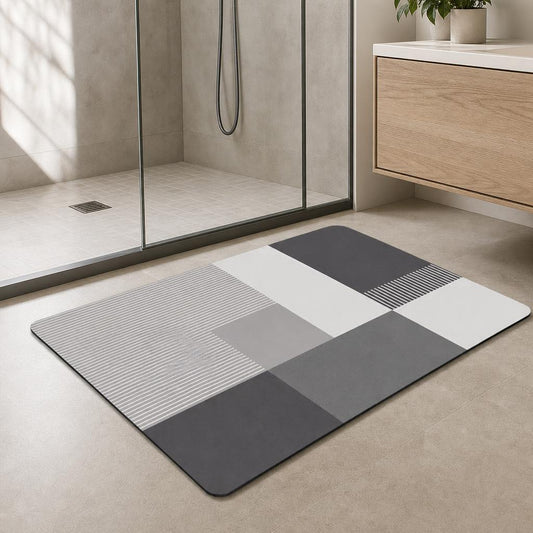 Tapis de bain design géométrique "carré" | Escale Douche 3 / 40cm x 60cm