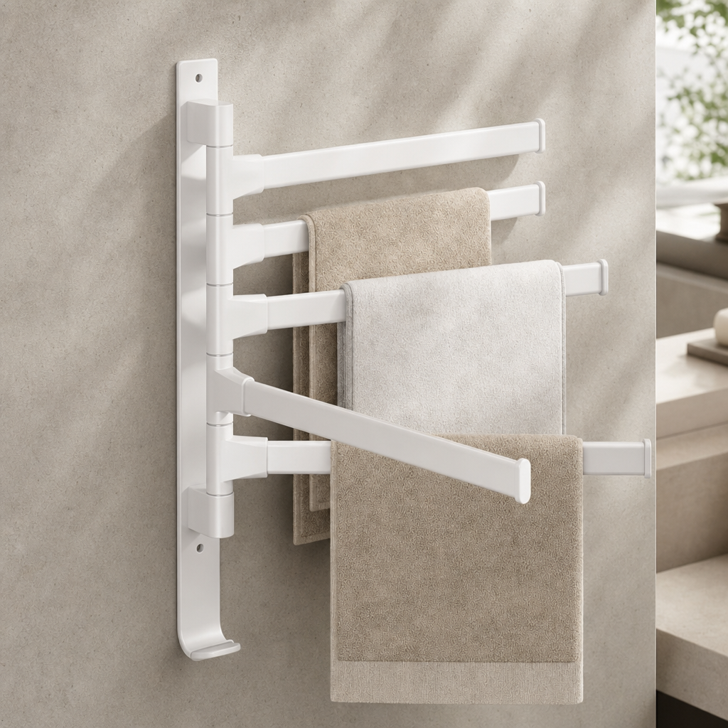 Porte-serviettes rotatif blanc | Escale Douche