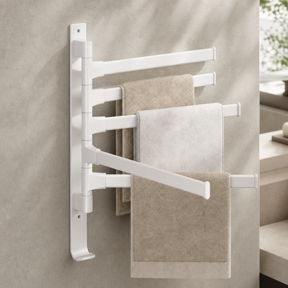 Porte-serviettes rotatif blanc | Escale Douche