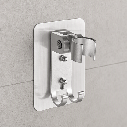 Support de pommeau de douche avec crochets et ajustable Chrome