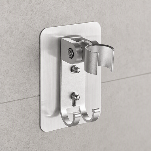 Support de pommeau de douche avec crochets et ajustable Chrome