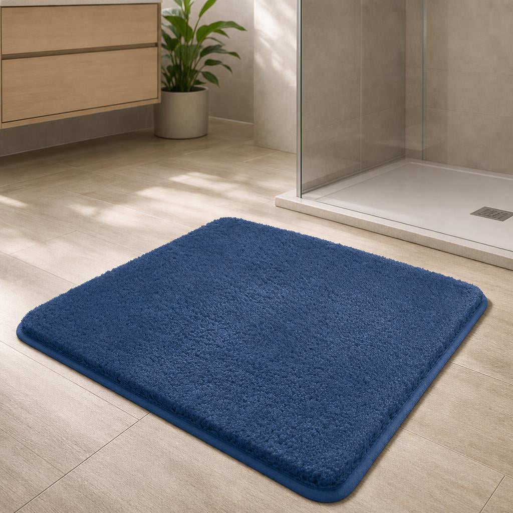 Tapis de bain absorbant design sobre | Escale Douche Bleu / 40cm x 60cm