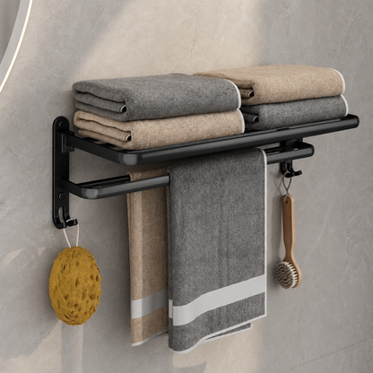 Porte-serviettes 50 cm rabattable | Escale Douche Noir