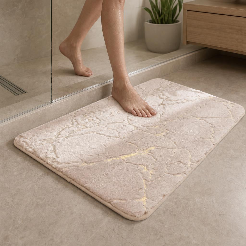Tapis de bain imitation marbre