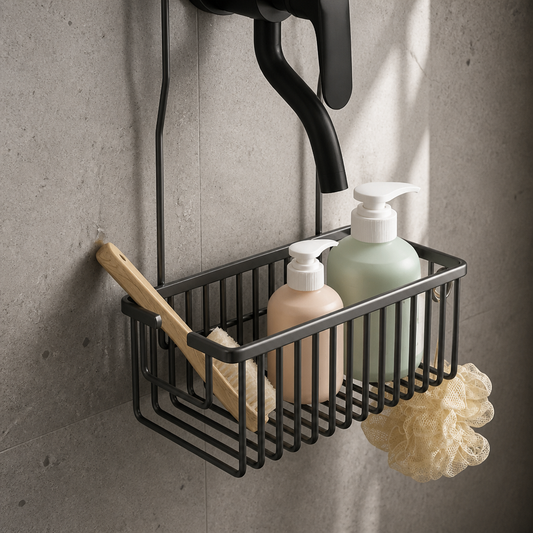 Étagère de douche à suspendre en aluminium Gris