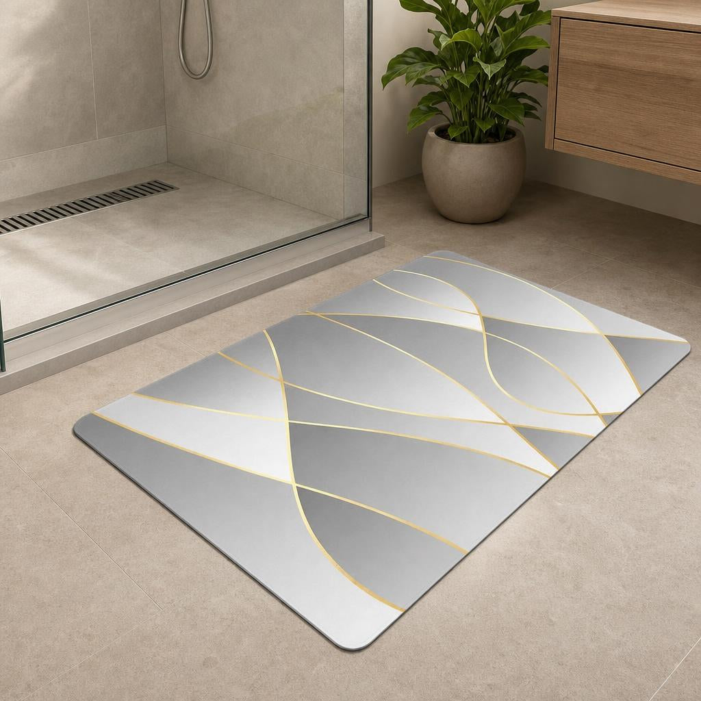 Tapis de bain design géométrique "courbe" | Escale Douche 2 / 40cm x 60cm
