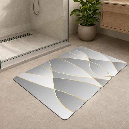 Tapis de bain design géométrique "courbe" | Escale Douche 2 / 40cm x 60cm