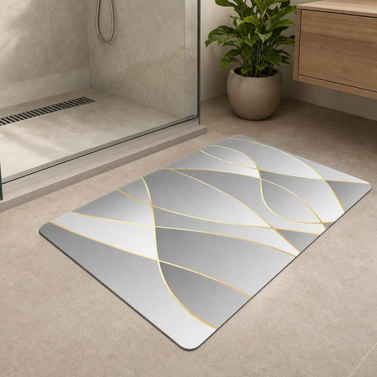Tapis de bain design géométrique "courbe" | Escale Douche 2 / 40cm x 60cm
