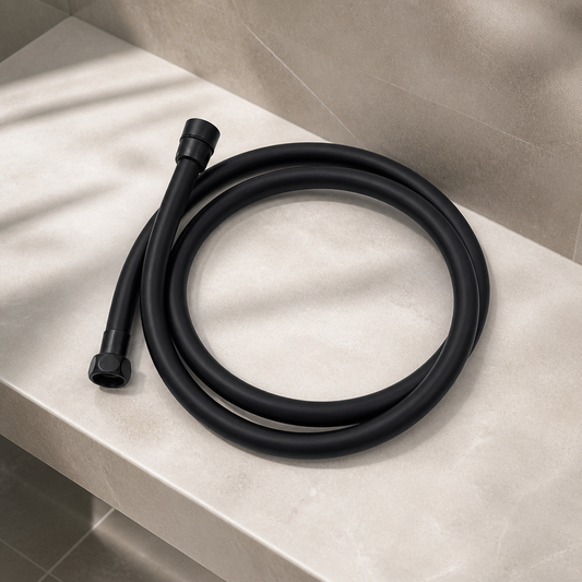 Flexible de douche en PVC noir Noir