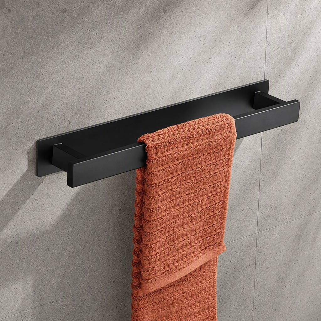 Porte-serviettes au design carré Noir