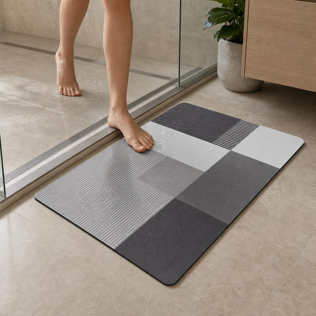 Tapis de bain design géométrique "carré"
