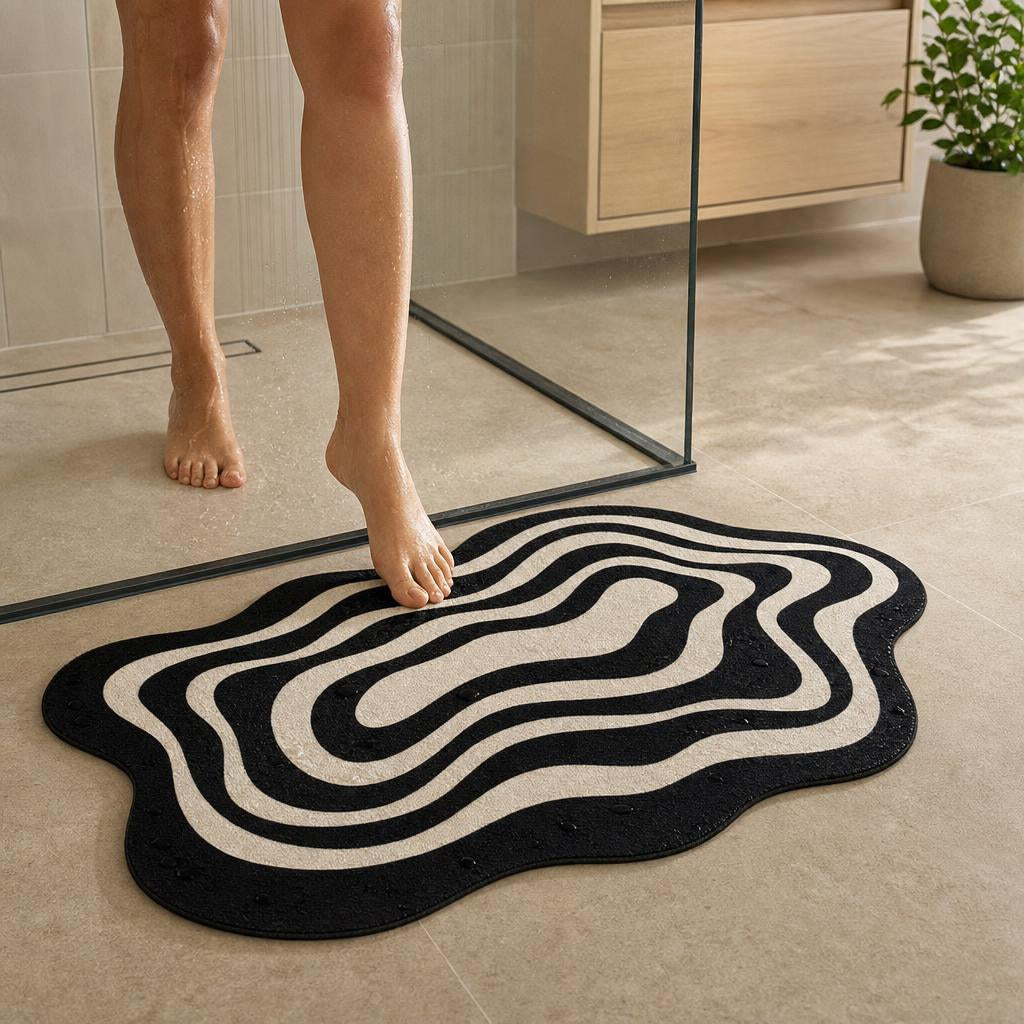 Tapis de bain style zèbre