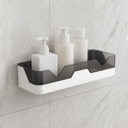 Étagère de douche transparente