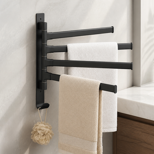 Porte-serviettes rotatif noir | Escale Douche