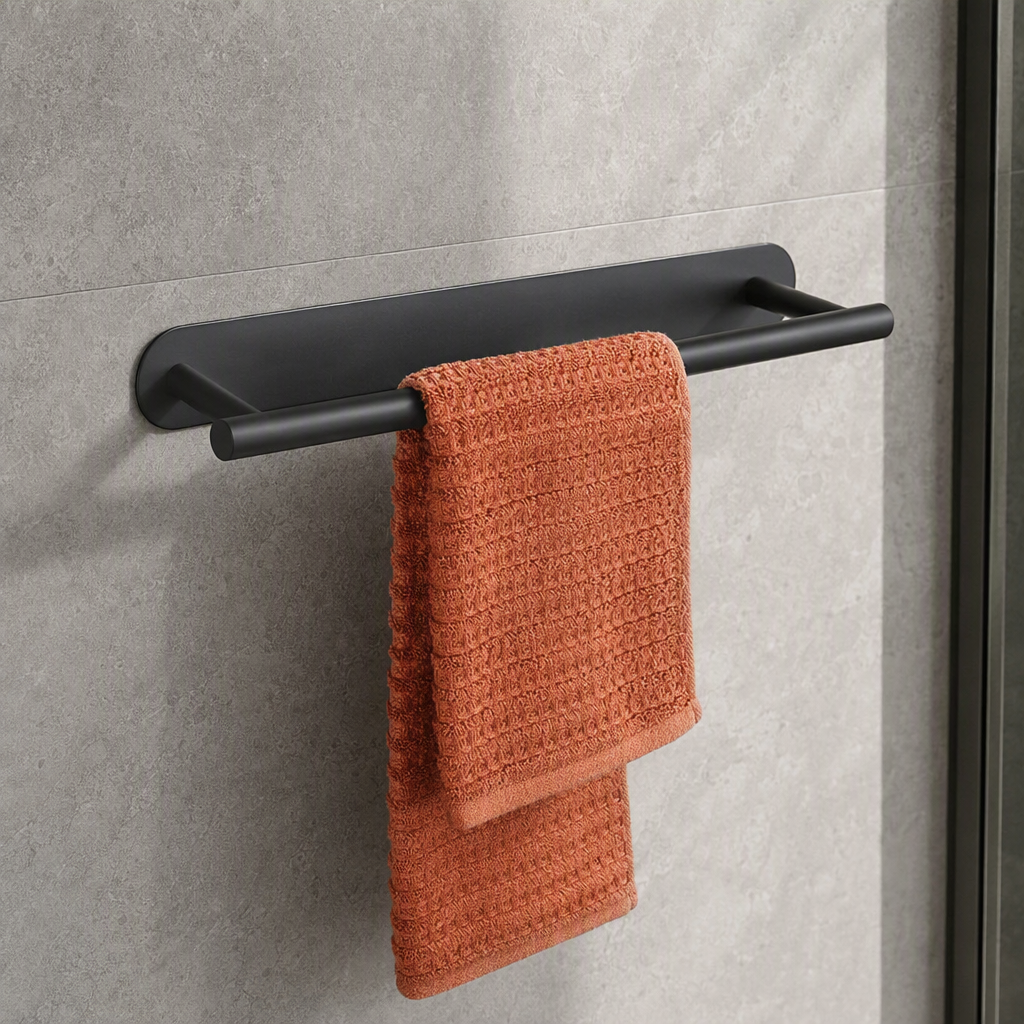 Porte-serviettes au design arrondi Noir
