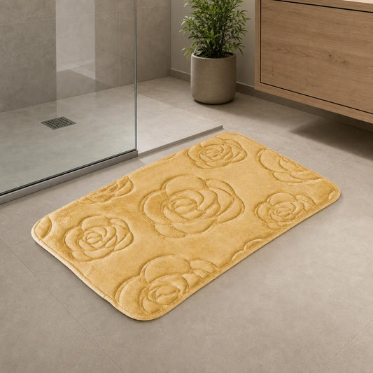 Tapis de bain  design rosier | Escale Douche Orange / 50cm x 80cm