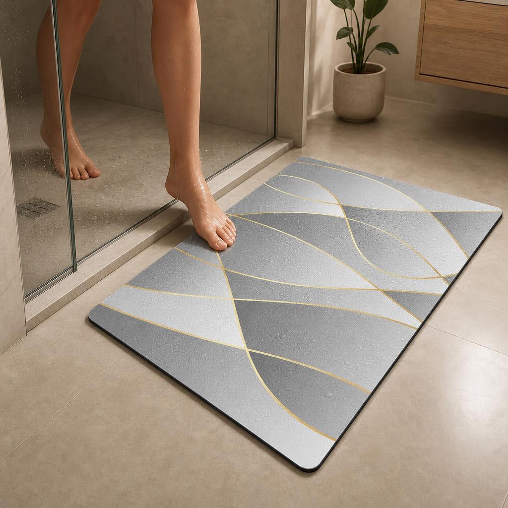 Tapis de bain design géométrique "courbe"