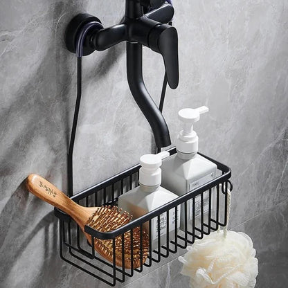 Étagère de douche à suspendre en aluminium Noir