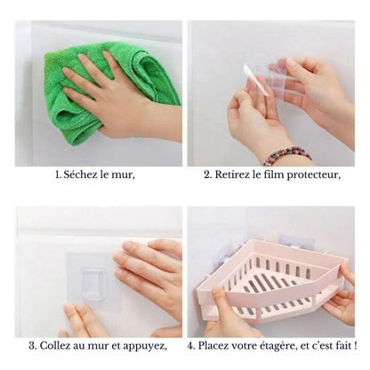 Étagère de douche d’angle style panier