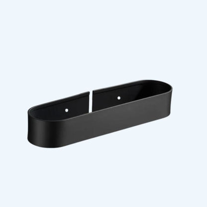 Étagère de douche noir arrondie avec porte serviettes 38cm simple