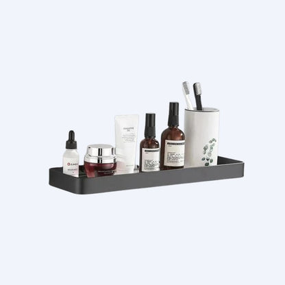 Étagère de douche noir en verre et aluminium 30 cm sans barre