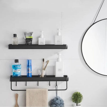 Étagère de douche rectangle noire