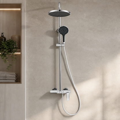 Colonne de douche design minimaliste Chrome