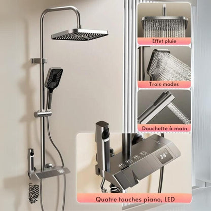 Colonne de douche mitigeur thermostatique style piano