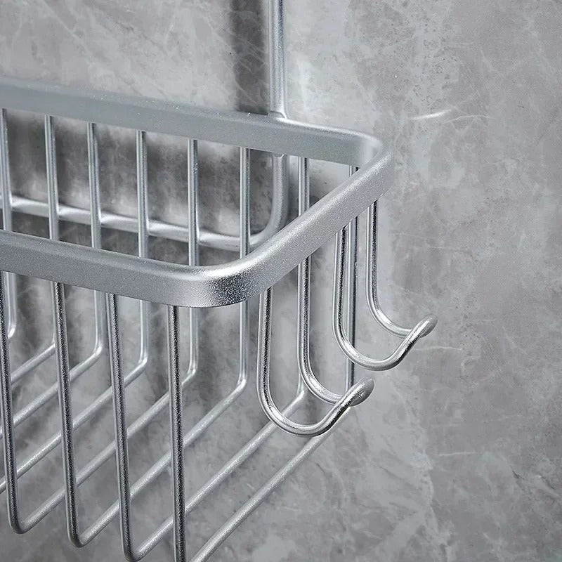 Étagère de douche à suspendre en aluminium Gris