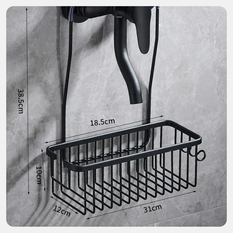 Étagère de douche à suspendre en aluminium Gris
