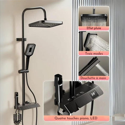 Colonne de douche mitigeur thermostatique style piano