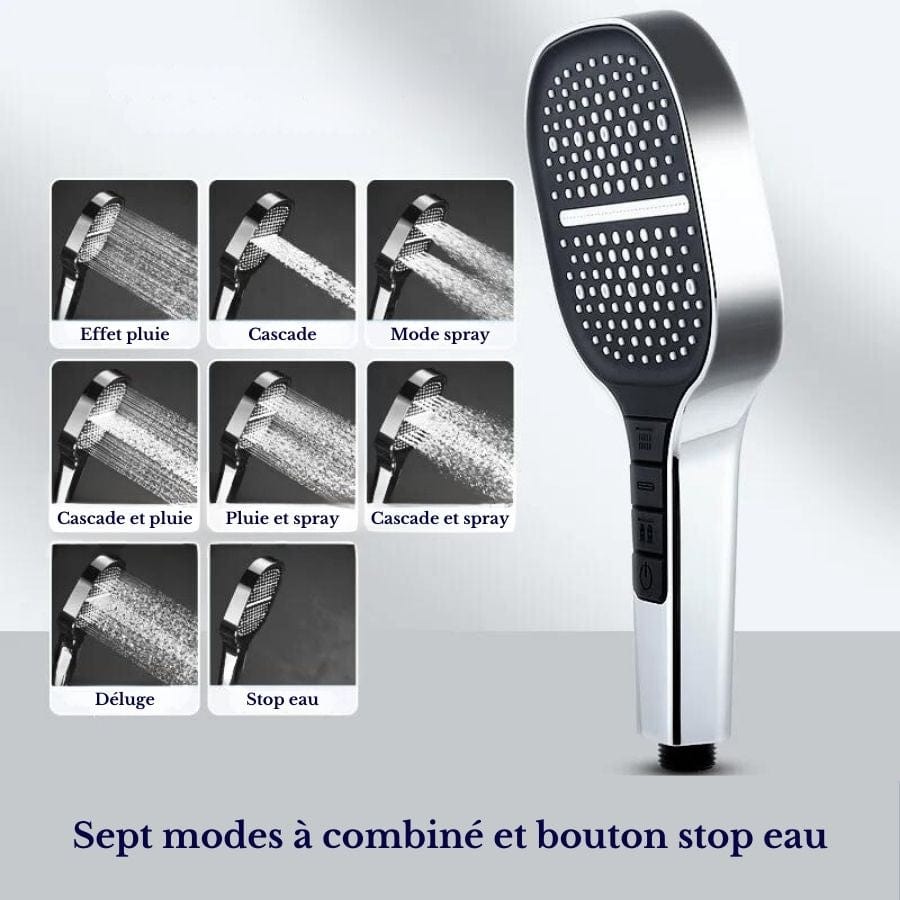 Pommeau de douche carré huit modes