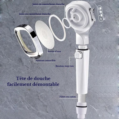 Pommeau de douche carré quatre modes