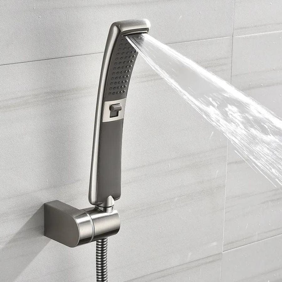 Pommeau de douche effet cascade deux modes Chrome brossé et gris