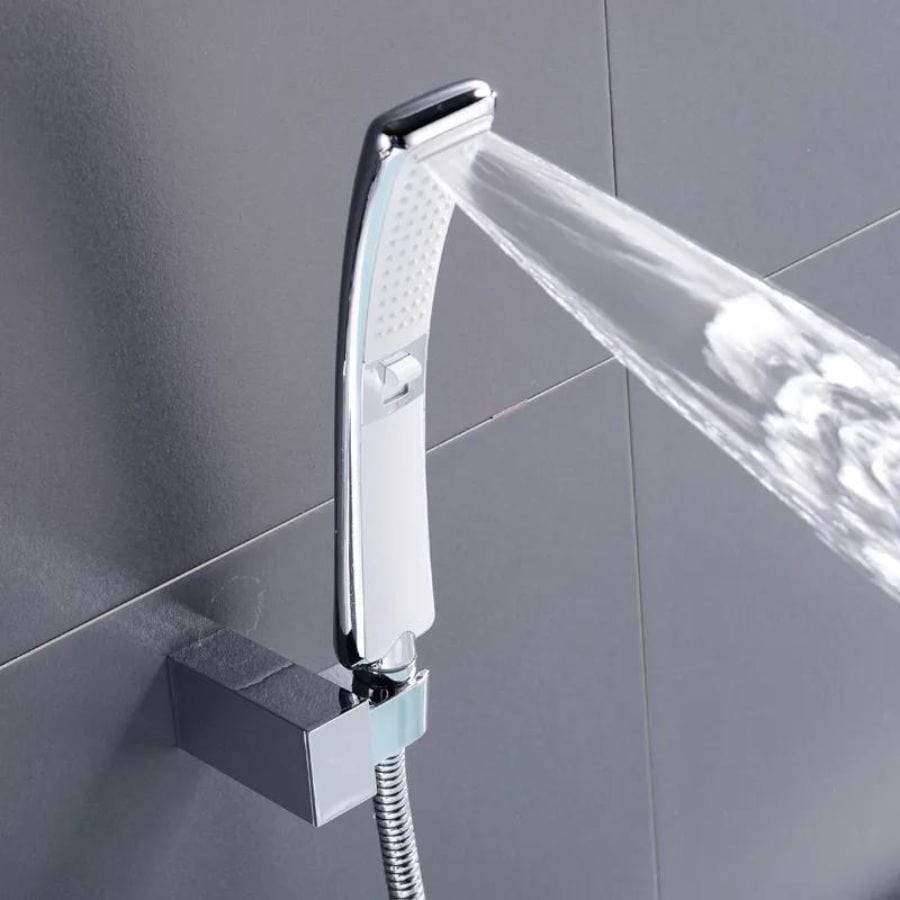 Pommeau de douche effet cascade deux modes Chrome et blanc