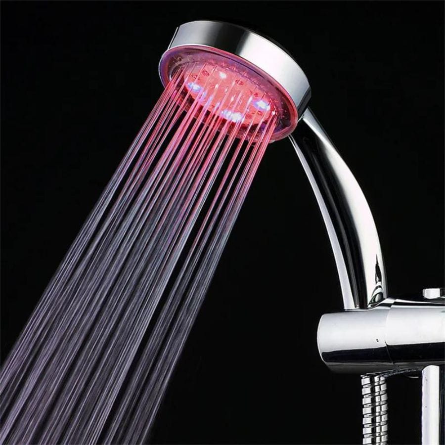 Pommeau de douche lumineux à sept couleurs Chrome