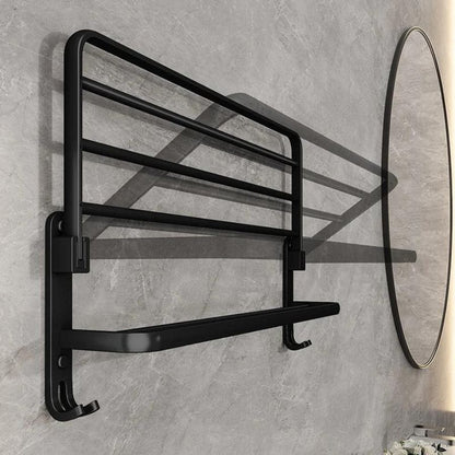 Porte-serviettes 50 cm rabattable | Escale Douche Noir