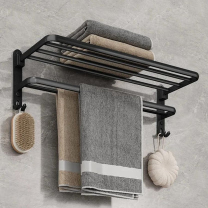 Porte-serviettes 50 cm rabattable | Escale Douche Noir