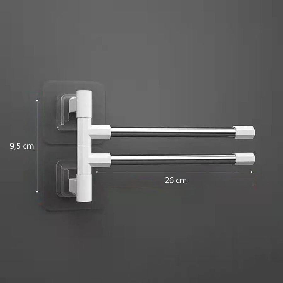 porte-serviettes adhésif et pivotant  blanc / 2
