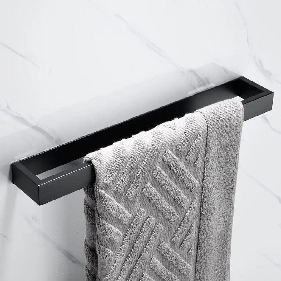 Porte-serviettes minimaliste en inox   Noir