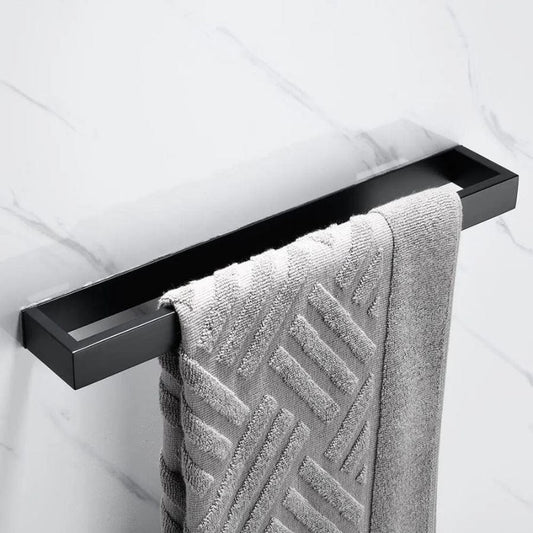 Porte-serviettes minimaliste en inox   Noir