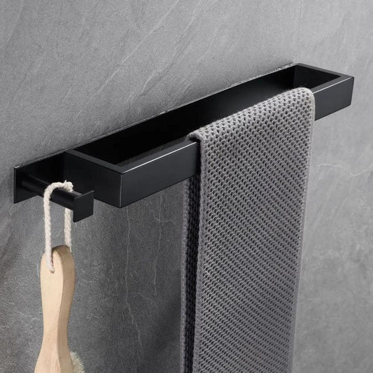 Porte-serviettes mural au design minimaliste Noir