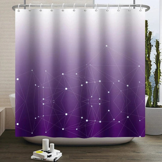 rideau de douche dégradé violet avec motifs | EscaleDouche