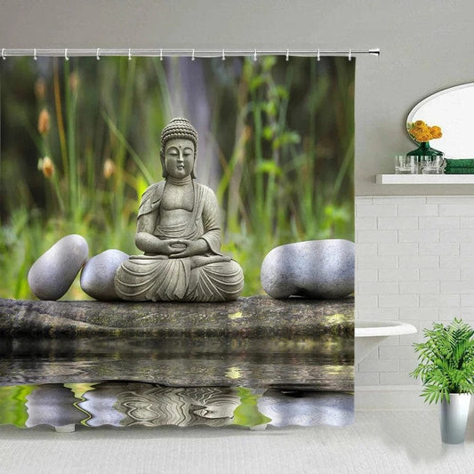 Rideau de douche zen nature | Escale Douche