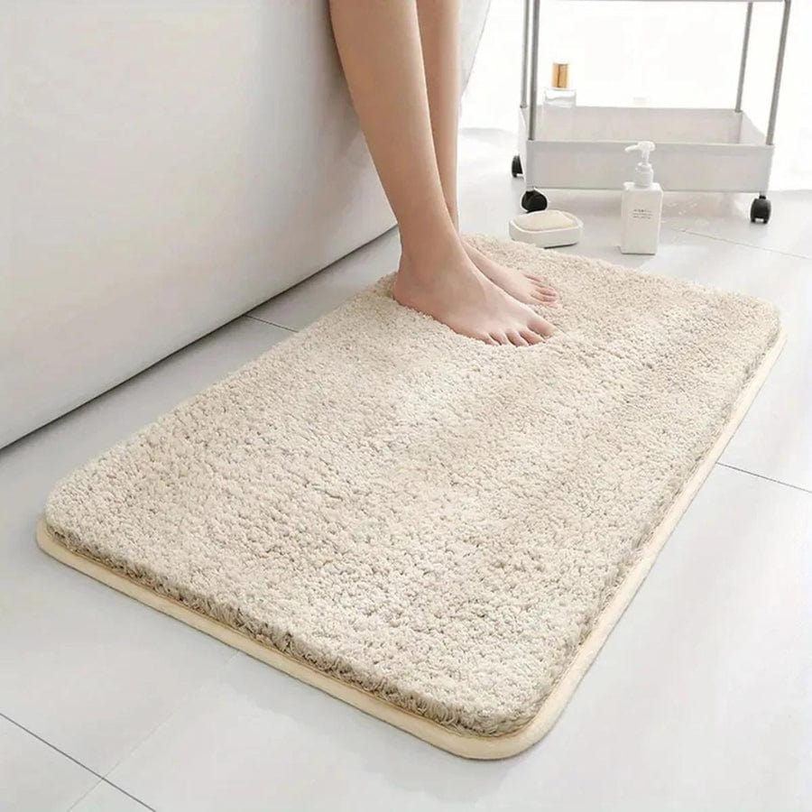 Tapis de bain  absorbant design sobre | Escale Douche Crème / 40cm x 60cm