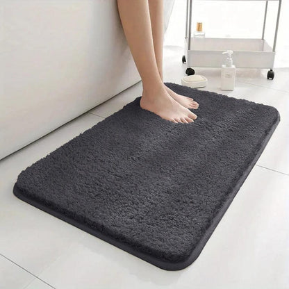 Tapis de bain absorbant design sobre | Escale Douche Gris foncé / 40cm x 60cm