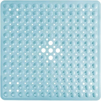 tapis de bain antidérapant carré | Escale Douche Bleu / 53cm x 53cm
