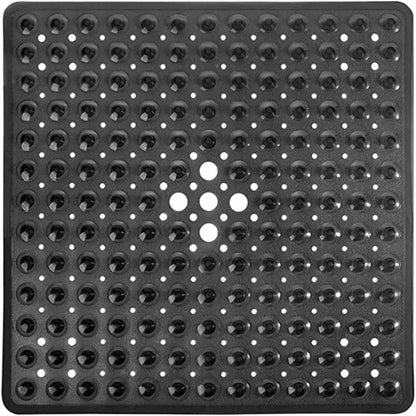 tapis de bain antidérapant carré | Escale Douche Noir / 53cm x 53cm