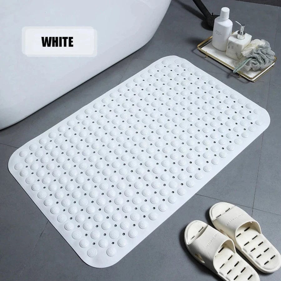 Tapis de bain antidérapant rectangle | Escale Douche Blanc / 36cm x 70cm